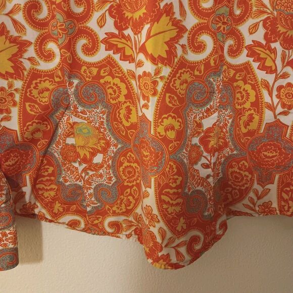 Robert Graham Knowledge Wisdom Truth Orange Paisley Button-Down Women's Sz M - Picture 8 of 15